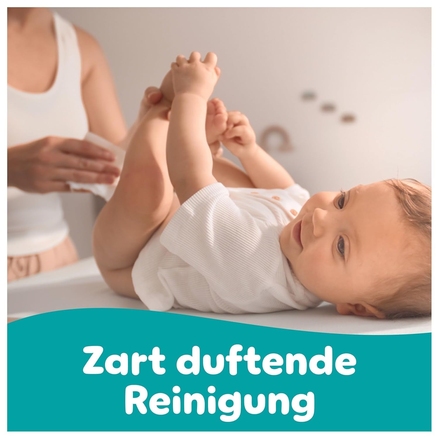 Lingettes humides Pampers Fresh Clean, 15 paquets de 80 lingettes, 1 200 lingettes au total, parfum léger, convient également aux mains et au visage