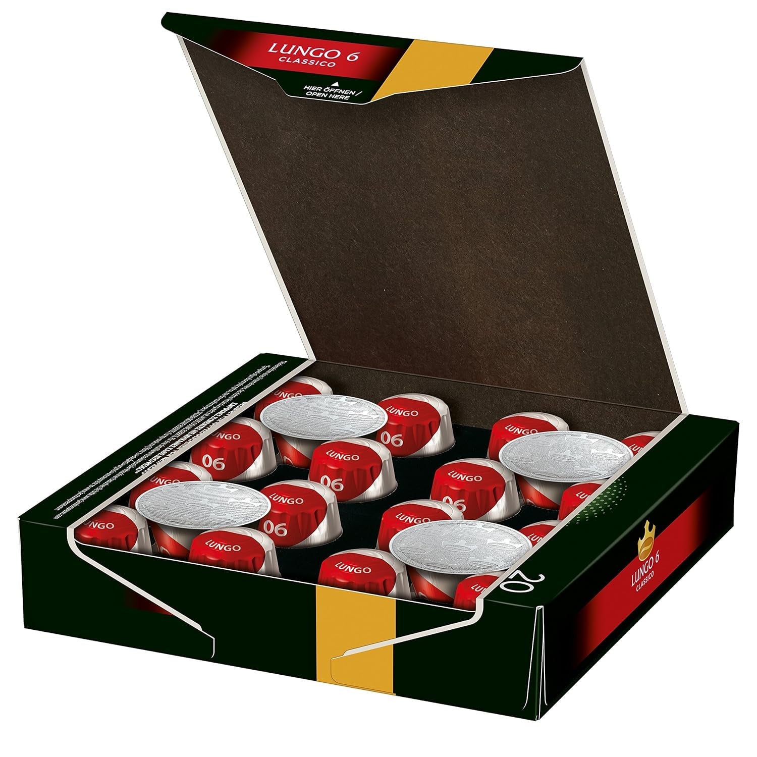 Café expresso Lungo Classico, Intensité 6 sur 12, 10 x 20 cafés & Café café crème crème, 200 cafés compatibles Nespresso, 10er Pack, 10 x 20 cafés, 1040 g