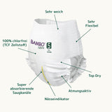 Couches Bambo Nature, taille 5 (11-17kg) - Boîte mensuelle de 95 | Couches avec protection améliorée contre les fuites | Confort et liberté ultimes pour les enfants actifs | Couches testées dermatologiquement