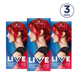 Teinture capillaire Live ultra brillante ou rouge pastel 3 pièces couleur semi-permanente dure jusqu'à 15 lavages - 092 Pillar Box Red Naty Shop Hair Dye