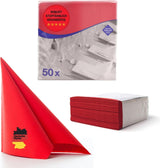 50 Serviettes Aroba Airlaid Aspect Textile 19 COULEURS 40X40 Cm 1/4 Pli Serviettes de Mariage Aspect Textile de Haute Qualité pour Anniversaires Hôtel Restauration Vacances Noël Mariage Rose