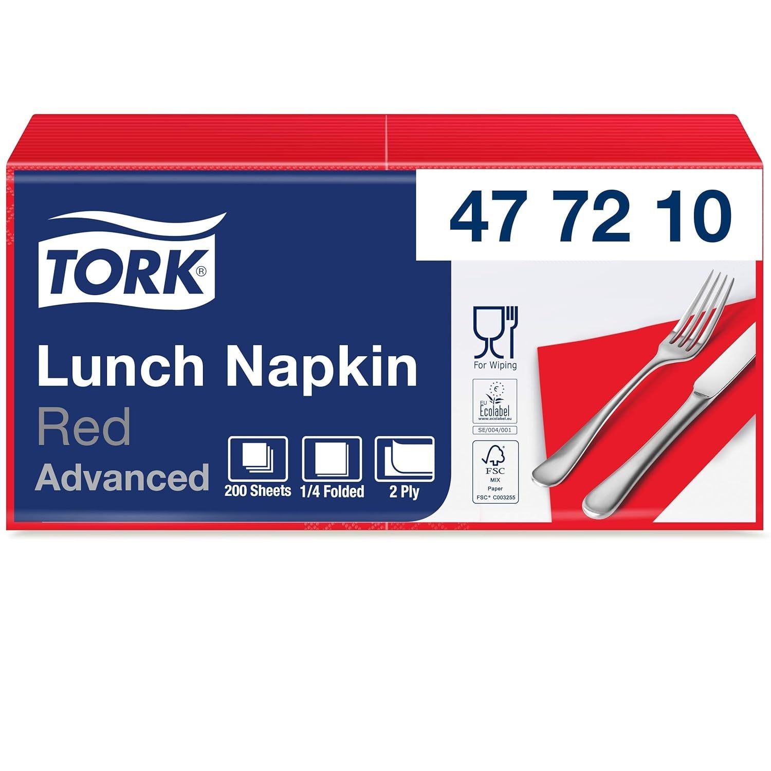 Tork 477840 Serviettes à déjeuner citron vert / Serviettes 2 épaisseurs pour petits repas ou collations / Qualité avancée / 10 X 200 (2000) Serviettes en papier / 32,6 X 33 cm (L X L) / 1/4 plié