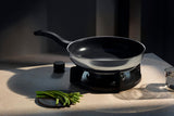 Poêle WMF Devil 20 cm, poêle à induction, acier inoxydable Cromargan, manche en plastique Casseroles et poêles Naty Shop