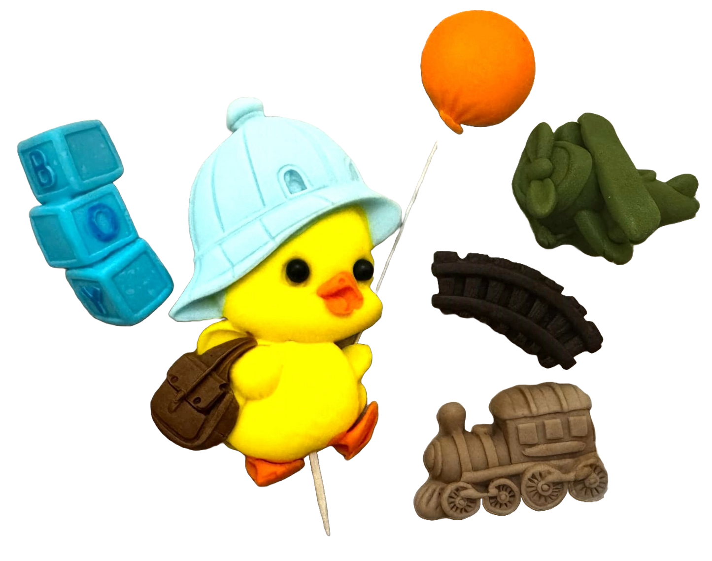 Lot de 6 décorations comestibles en pâte à sucre, BOY Décorations en Pâte à Sucre Nati Shop