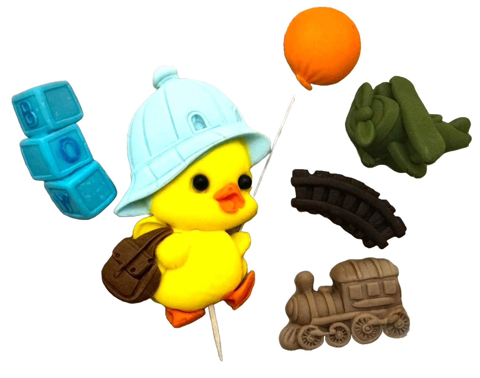 Lot de 6 décorations comestibles en pâte à sucre, BOY Décorations en Pâte à Sucre Nati Shop