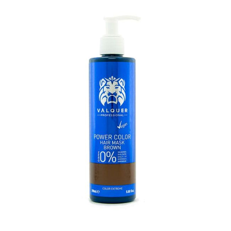 Valquer Power Color Mask formulation végétalienne et sans silicone Donne de la couleur aux cheveux 290 ml noir Masque capillaire Naty Shop Châtaigne 275 Ml