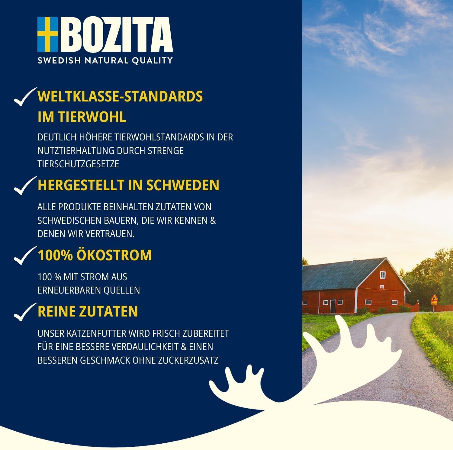 Bozita Senior 8+ Mound nourriture humide pour chat avec des céréales et beaucoup de poulet - 12 sachets x 85g, nourriture humide pour chat sans céréales ni blé - Nourriture humide pour chat avec 8,5% de protéines et 4,5% de matières grasses