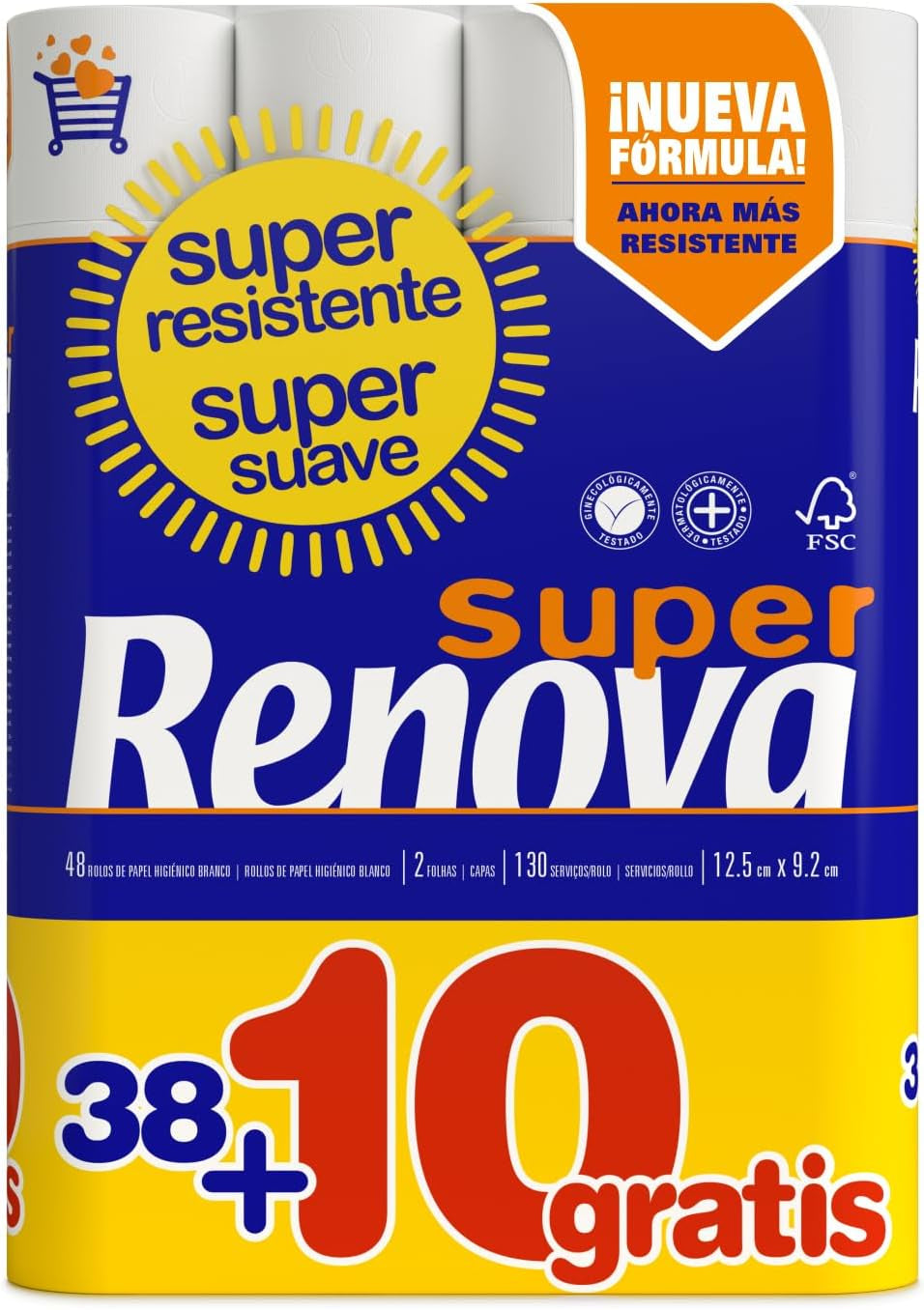 Papier toilette Renova Super Prom - 48 rouleaux blanc