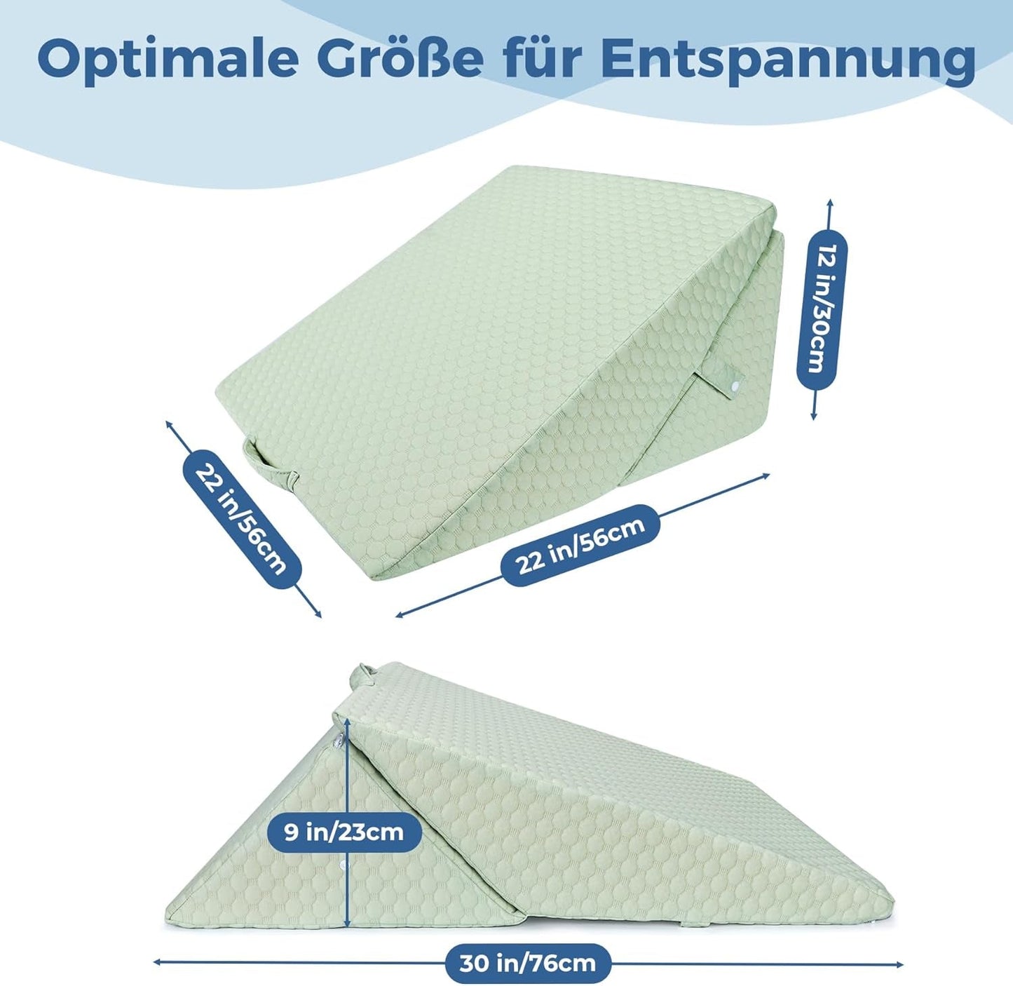 Oreiller compensé réglable pour enfants, oreiller de lecture en mousse haute densité pour lit et canapé, oreiller de tête ergonomique pour l'apnée du reflux du sommeil, oreiller de jambe/oreiller de dos pour jouer et lire (vert)