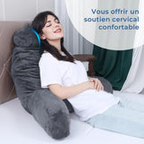 Oreiller de lecture ergonomique INFANTIA avec accoudoirs, support dorsal, grand, gris