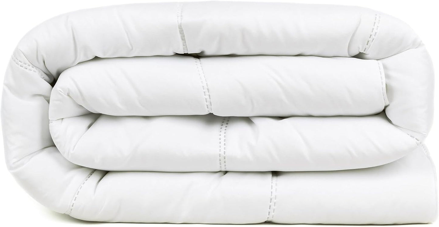 Couette TRAMAS+ 200 Gr/M² pour lit en fibres creuses siliconées - 150X220 Cm - Certifié Oeko Tex - Blanc, doux, chaud, minimaliste - Lit 90 Cm Couettes et couettes Naty Shop 180X220 Cm