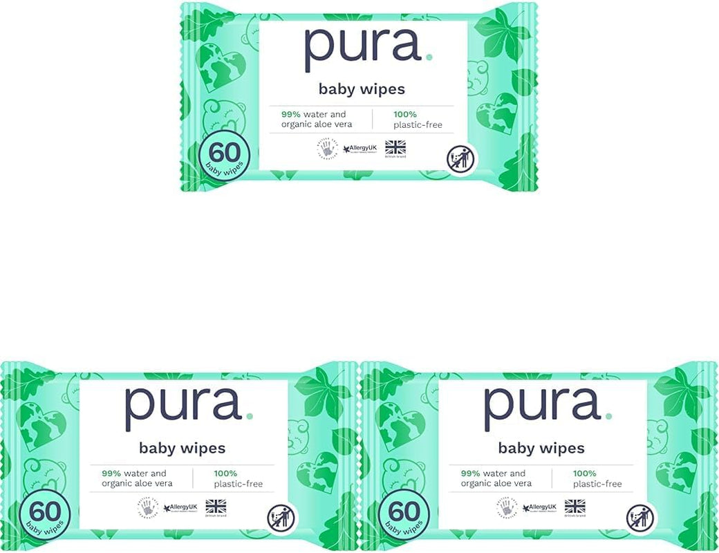 Lingettes jetables écologiques pour peau sensible de bébé, 70 lingettes (1 paquet) 99 % d'eau, 100 % sans plastique, pour peaux sensibles sujettes à l'eczéma, nouveau-né, biodégradables, végétaliennes