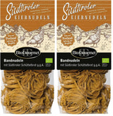 Nouilles en ruban BioGourmet au Schüttelbrot du Tyrol du Sud (IGP) | Nouilles aux œufs salées et aromatisées au véritable speck du Tyrol du Sud | 1 x 250g Bio