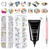 Makartt Gel adhésif pour strass – 15 ml de colle UV pour ongles avec breloques roses en forme de cœur, bijoux et accessoires de design d'ongles pour manucure à domicile, cadeau de Saint-Valentin