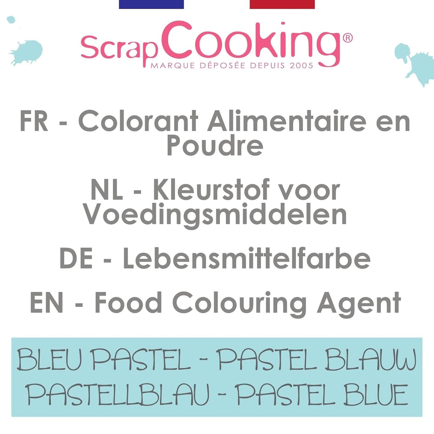 Scrapcooking, colorant alimentaire en poudre, bleu pastel, 5 grammes Naty Shop