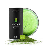 Thé vert biologique Moya Matcha en poudre | 100 g qualité premium pour cérémonie | Cultivé et récolté biologiquement à Uji, Japon | Poudre de thé vert Matcha | Idéal pour la cérémonie japonaise du thé à l'eau