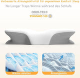 Oreiller cervical ergonomique en mousse à mémoire de forme avec housse amovible et lavable pour sommeil orthopédique, douleurs cervicales et douleurs abdominales (55 x 35 x 13 cm) Naty Shop Oreillers orthopédiques cervicaux
