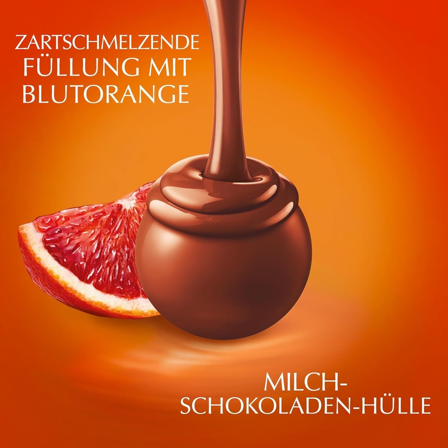 Lindt LINDOR Boules de chocolat rouge orange | Sac refermable de 1 kg | env. 80 bonbons au chocolat fourrés fondants | Colis en vrac, cadeau chocolat