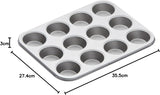 Plaque de cuisson à muffins Kitchen Craft, couvercle antiadhésif, peut contenir 12 muffins, 35 cm x 27 cm Naty Shop