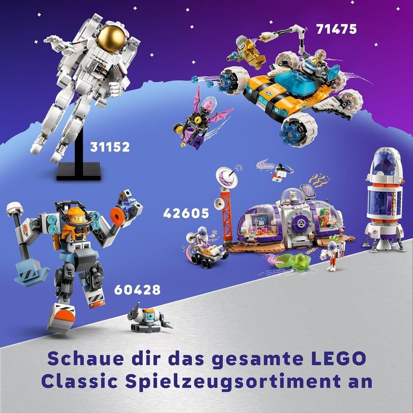 LEGO Dreamzzz Ensemble de voiture ou de navette spatiale 2 en 1 avec le buggy spatial de M. Oz comprenant les figurines de M. Oz, Albert et Jayden, cadeau spatial pour les enfants de 8 ans et plus 71475 Ensembles de construction Besuche den LEGO-Store
