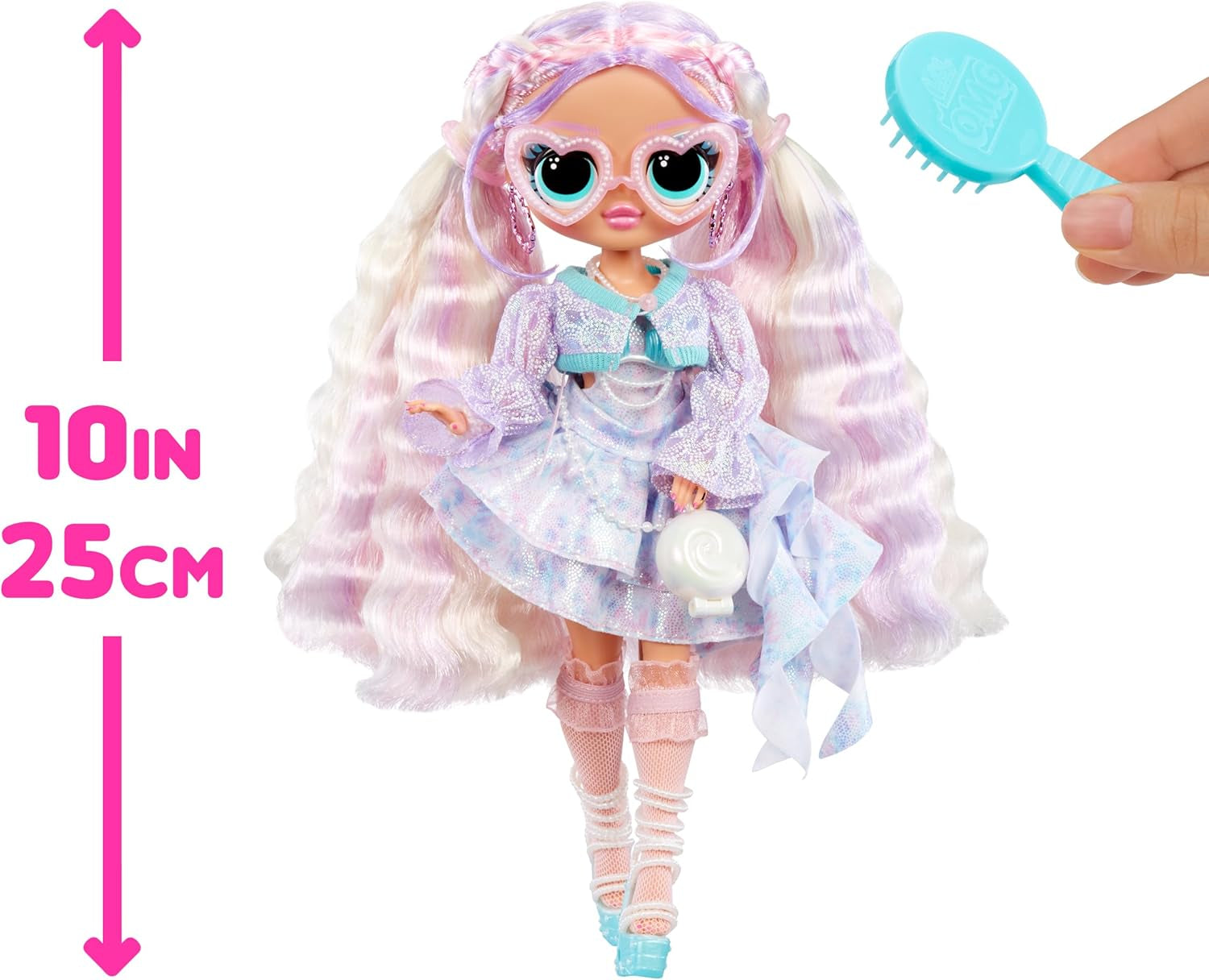 Mdr Surprise ! Poupée mannequin OMG Pearla avec 15 surprises - Poupée avec tenue et accessoires style sirène - À partir de 4 ans