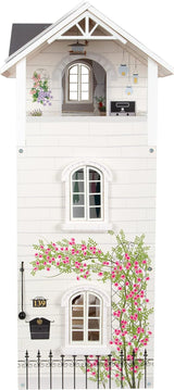 Small Foot Maison de poupée Maison de ville en bois à 3 étages avec façade ouverte et 12 meubles pour 3 ans et plus 11802 Maisons de poupée gris blanc Naty Shop