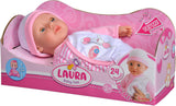 Simba 105140020 - My Love Baby Talk, poupée au corps doux avec des yeux endormis dans une jolie combinaison, émet 24 sons de bébé, 30 cm, poupée pour enfants à partir de 2 ans