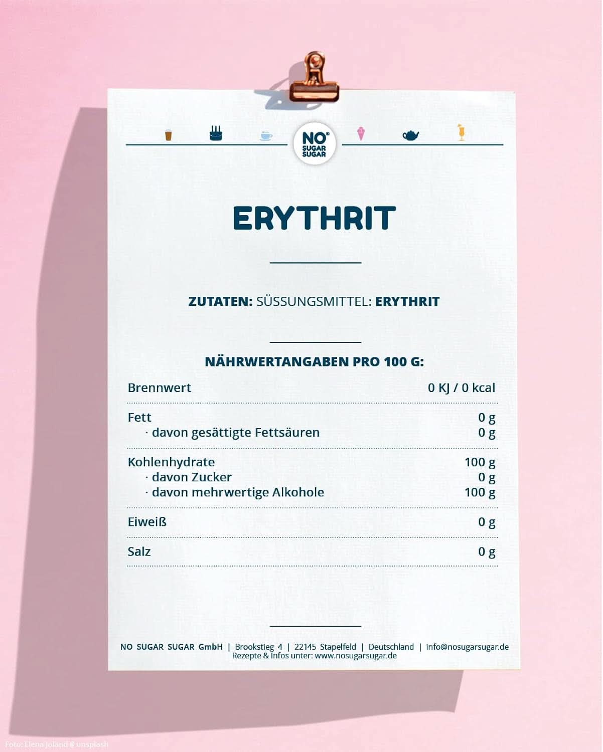 Sans Sucre, Érythritol naturel sans calories, utilisable comme substitut du sucre, 4,5 Kg Édulcorants Naty Shop