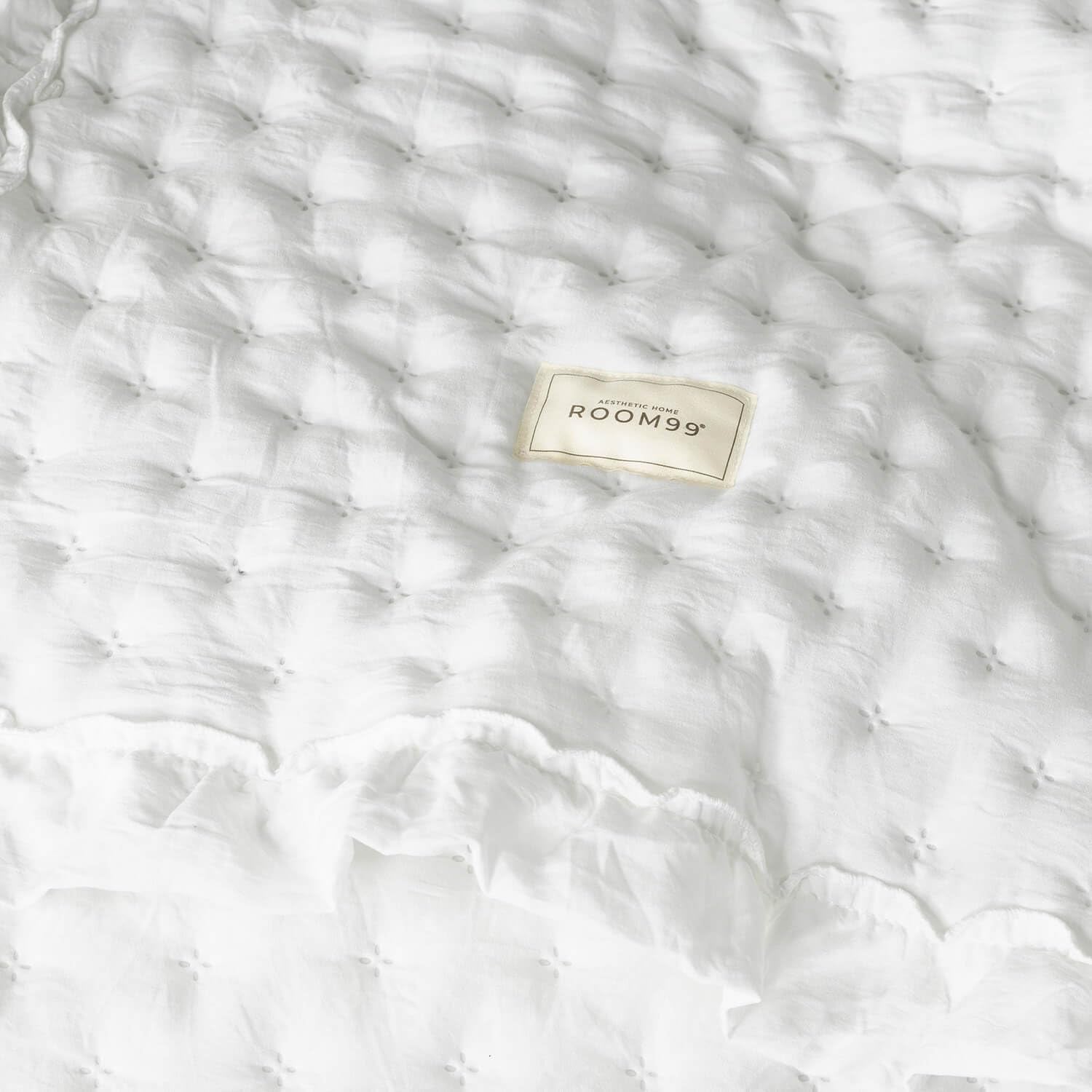Molly Couvre-lit élégant en blanc 220 X 240 Cm Couvre-lit polyvalent comme couvre-lit ou jeté de canapé Couverture pour lit et canapé Style couverture Idéal comme couvre-lit Lits et couvertures Besuche den ROOM99-Store