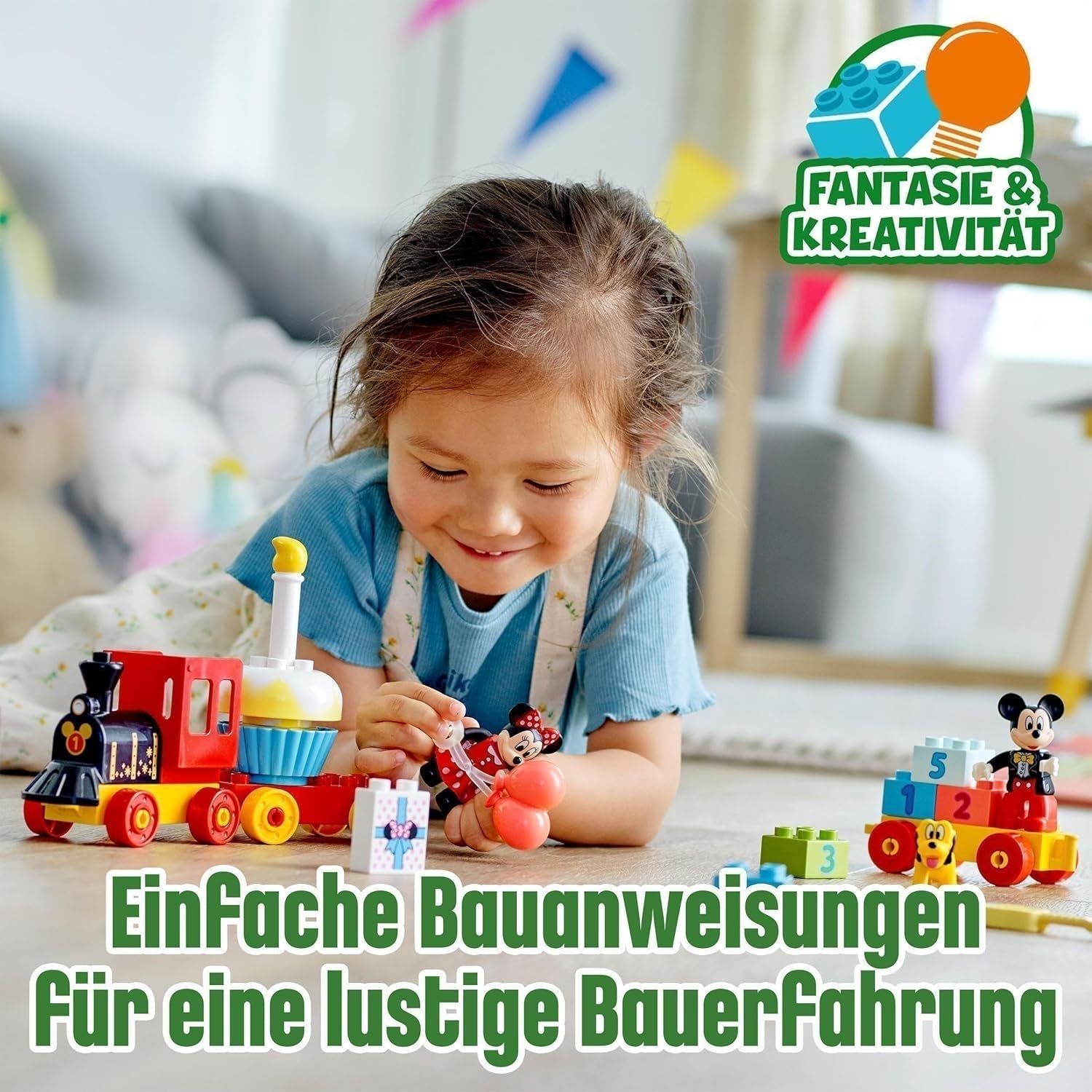 LEGO 10941 DUPLO Disney Le train d'anniversaire Mickey et Minnie, train jouet avec gâteau et ballons, cadeau pour les enfants à partir de 2 ans Jeux de construction Besuche den LEGO-Store