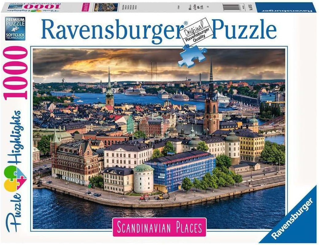 Ravensburger Puzzle Lieux Scandinaves 12000114 - Stockholm, Suède - Puzzle 1000 pièces pour adultes et enfants de plus de 14 ans Puzzle Naty Shop Old Design