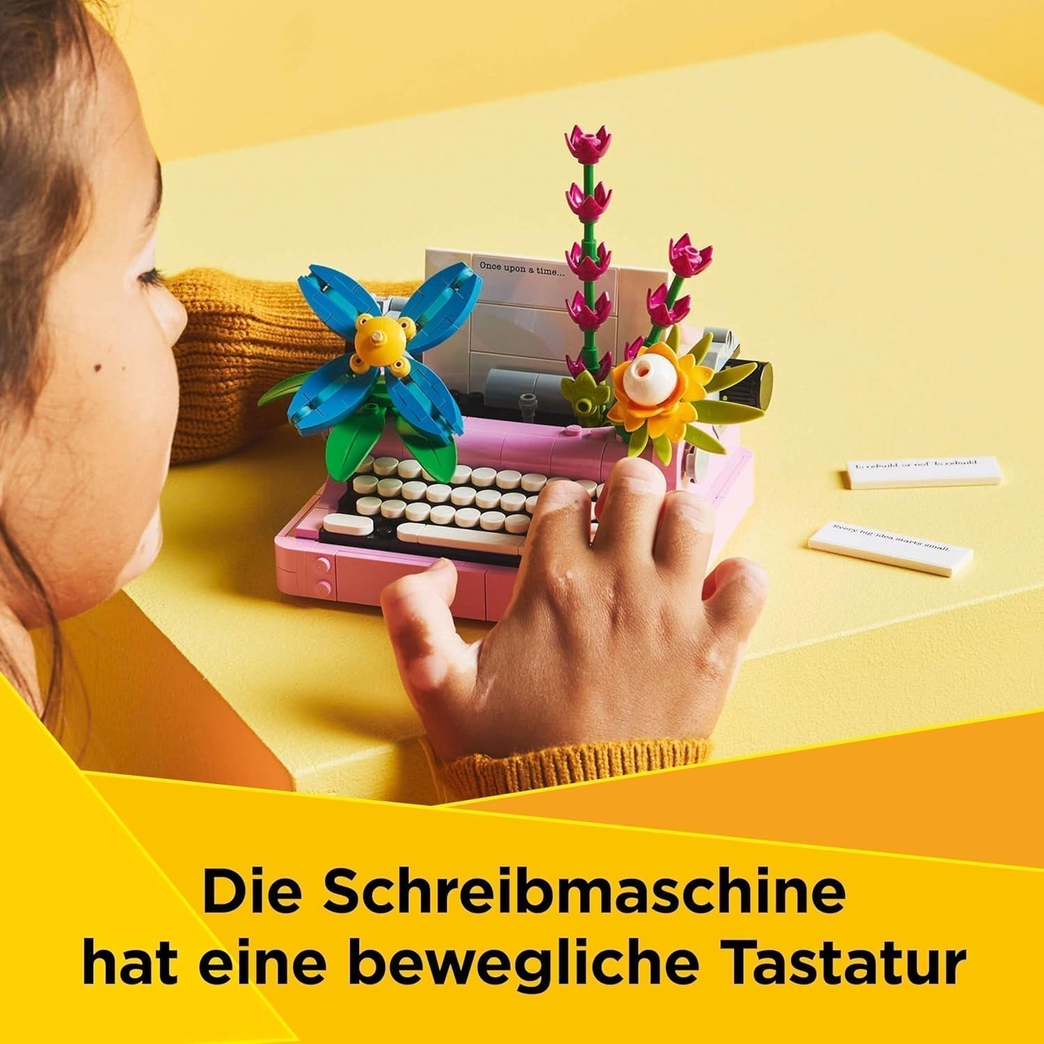 Machine à écrire LEGO Creator 3In1 avec fleurs - jouet transformable en modèle Keytar ou en pot de fleurs avec cahier et stylo - jeu de construction - cadeau pour filles et garçons à partir de 8 ans 31169 Jeux de construction Besuche den LEGO-Store