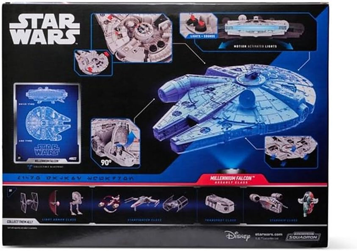 Star Wars Micro Galaxy Squadron SWJ0332 - Véhicule Officiel Millennium Falcon 22,5 cm avec Lumières, Sons et Figurines Naty Shop
