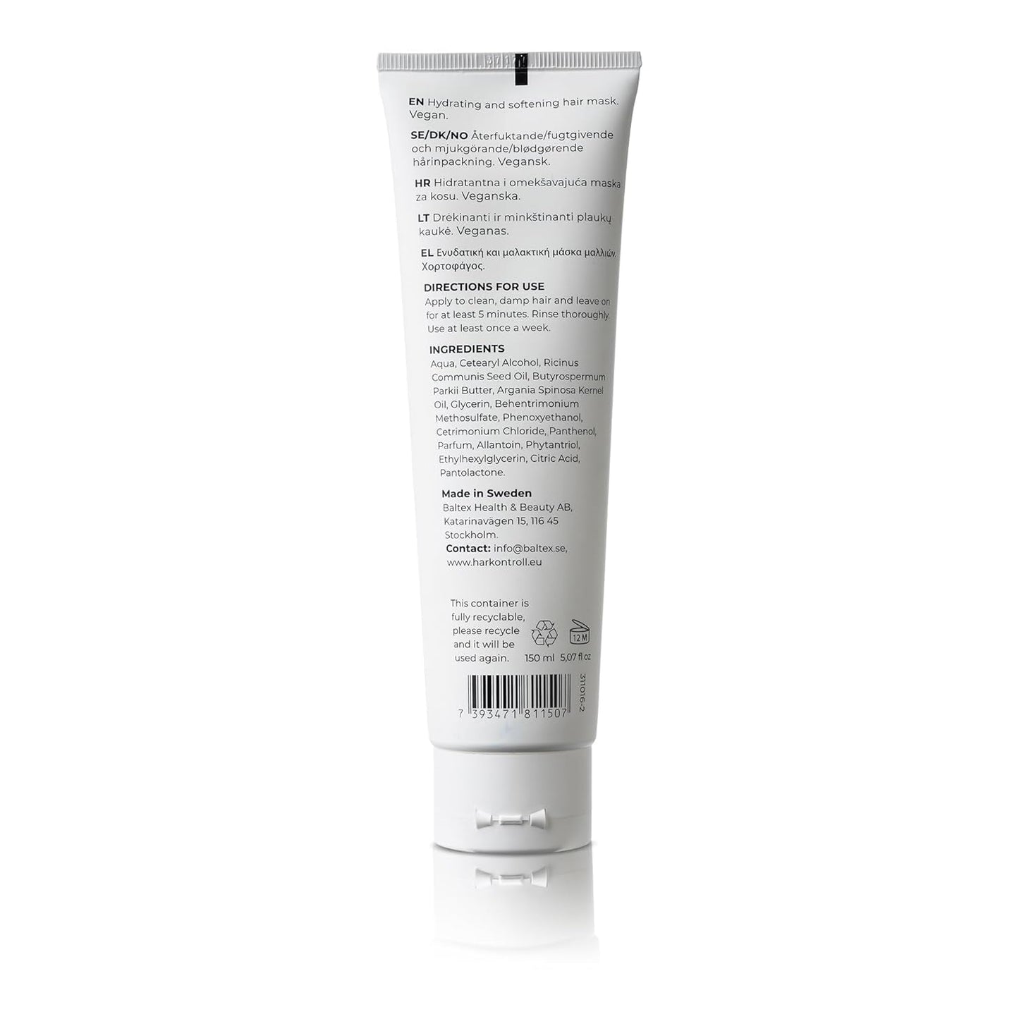 Harkontroll Deep Intense Hydrating Mask, masque capillaire hydratant intense, 150 ml Masque capillaire Naty Shop