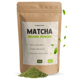 Cupplement Matcha 90 grammes bio - Thé vert en poudre de la plus haute qualité - Sans fouet ni fil de bambou - Culunaire - Coffret débutant - Latté - Fouet - Japon - Poudre - Thé - Fil - Sachet - Smoothie