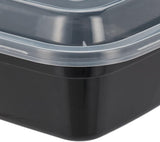 Boîtes de préparation de repas Relaxdays, lot de 10, 2 compartiments, résistantes au micro-ondes, 800 ml, boîte alimentaire en plastique avec couvercle, boîtes de conservation noires Naty Shop