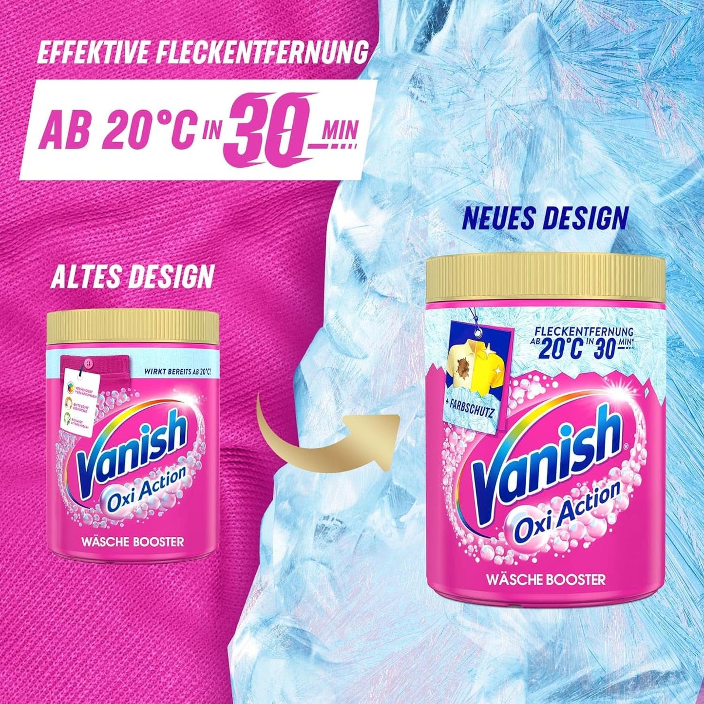 Vanish Oxi Action Powder Pink - 1,125 Kg - poudre détachante et améliorant le linge sans chlore - pour linge coloré Détergents à lessive Naty Shop