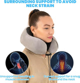 Oreiller cervical, oreiller cervical d'avion, oreiller de voyage, oreiller cervical pour adulte, oreiller cervical de voiture, oreiller de maison, oreiller ergonomique en mousse à mémoire de forme, lavable à dos étroit, réglable, gris