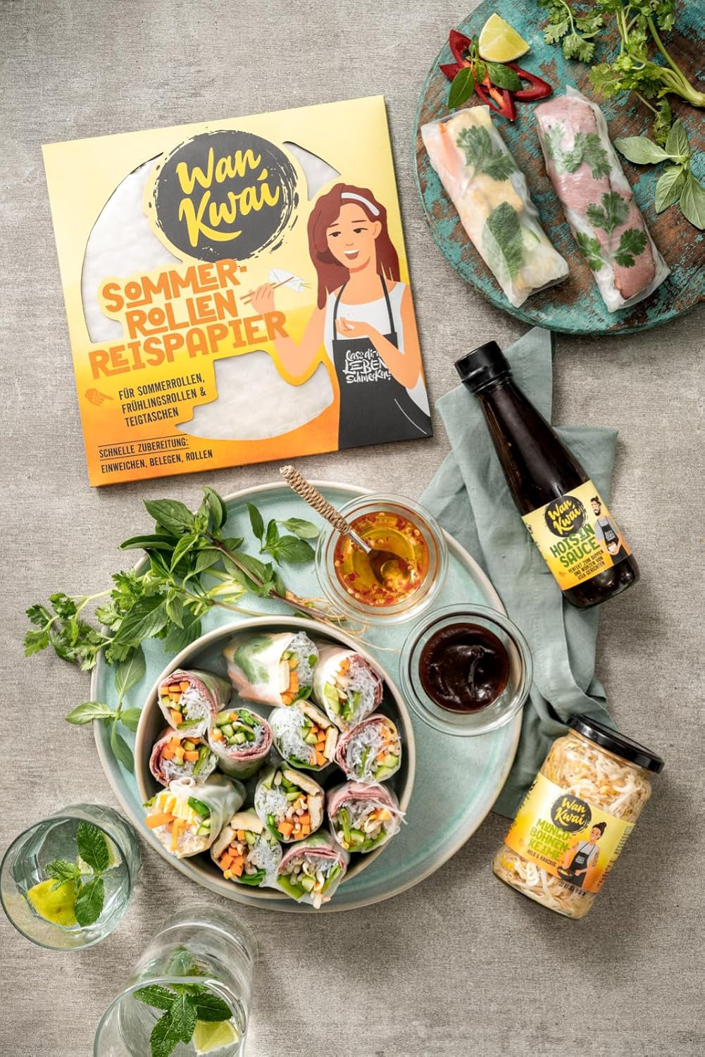 Rouleau de papier de riz d'été Wan Kwai 200 g – Nécessite un léger trempage, parfait pour les rouleaux de printemps croustillants, les rouleaux d'été frais ou les raviolis cuits à la vapeur.