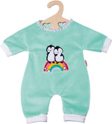 Heless 1181 - Combinaison de poupée motif pingouin à pois en velours doux avec broderie de haute qualité, taille 28-35 cm