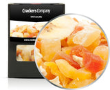 1 x 3 kg Mélange de fruits exotiques Morceaux de fruits confits Papaye Mangue Pastèque Ananas Noix de coco Pomme Banane Faible en gras Faible en sel Végétarien Sans gluten Sans lactose Produits déshydratés Mon magasin 5 X 80G en boîte (400G)
