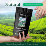 Thé bio Jasmin Perles de Dragon (100 g) | Thé vert premium sous forme de perles de jasmin roulées à la main | Spécialité de thé au délicat arôme de fleurs | REPLANTER