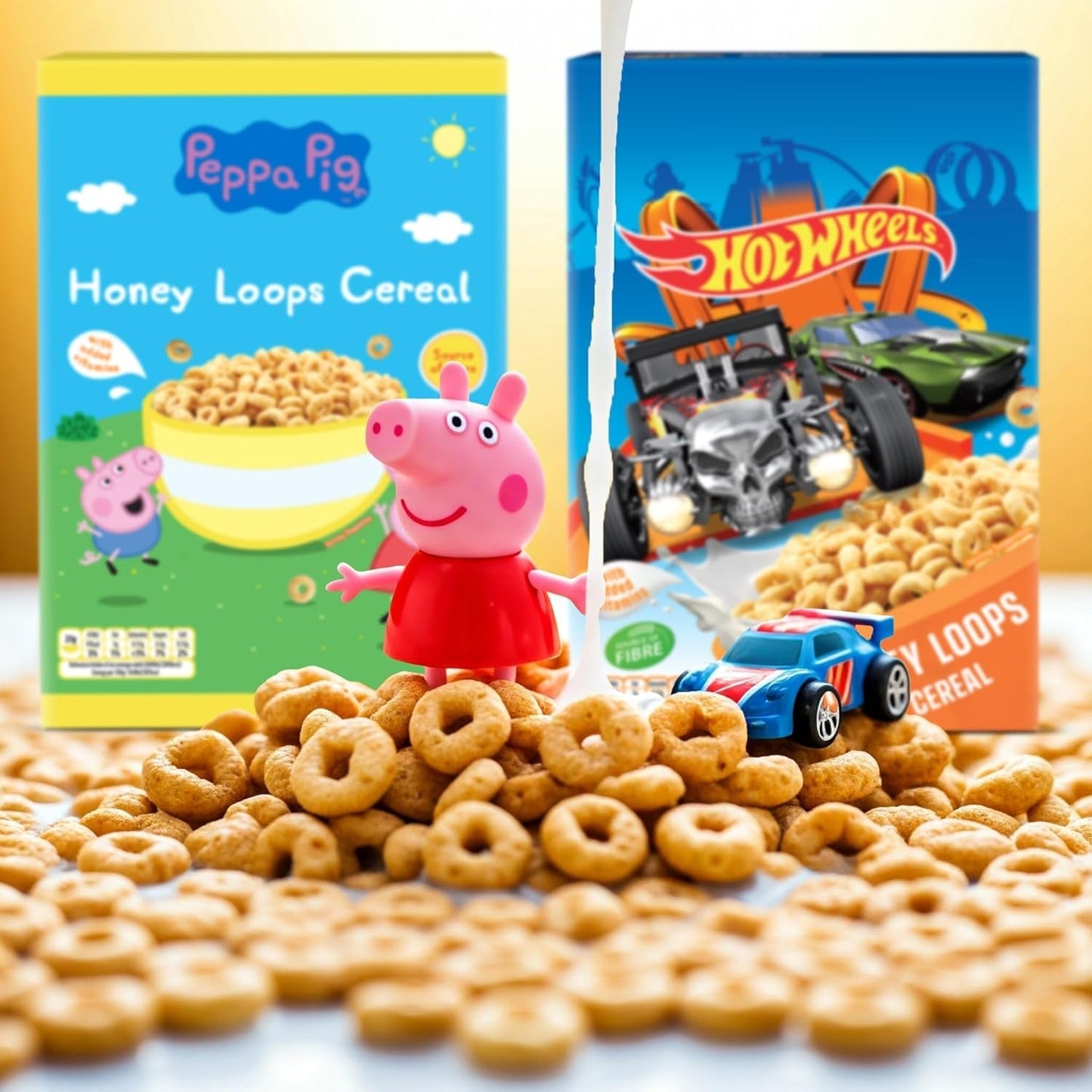 Peppa Pig Honey Loops Céréales, Knusprige Vollkorn Frühstückscerealien Mit Zugesetzten Vitaminen, 1Er Pack (1 X 375G) Céréales Naty Shop