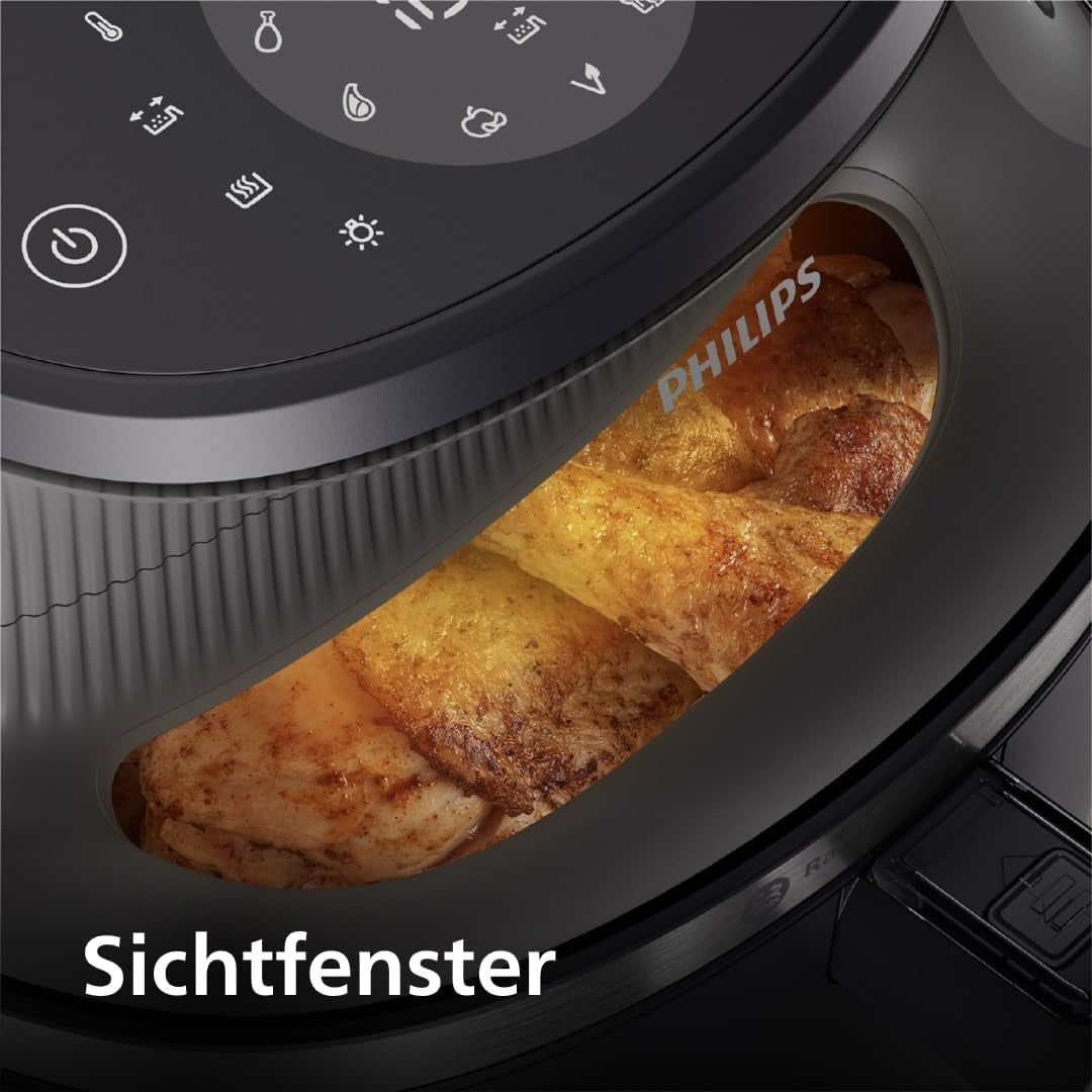 Philips Airfryer 3000 Series 6,2 L, Fenêtre de cuisson, 16 fonctions de cuisson en 1, Technologie Rapidair plus, Élimination des graisses, Application de recettes Homeid Appliances Naty Shop