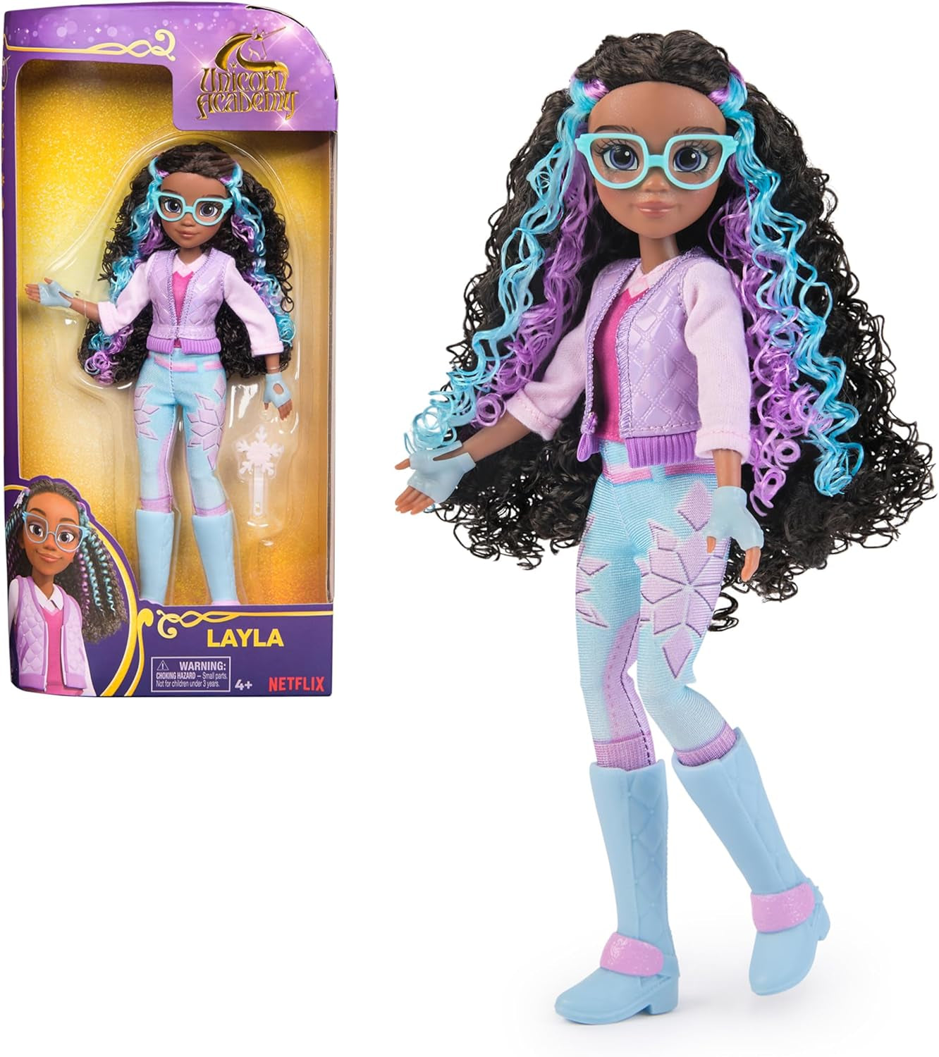 Unicorn Academy Deluxe Masked Ball Sophia - poupée de 24 cm de la série populaire Netflix avec 2 tenues, habillage classique et jeu de rôle, à partir de 4 ans Naty Shop Dolls Layla Doll Dress Up