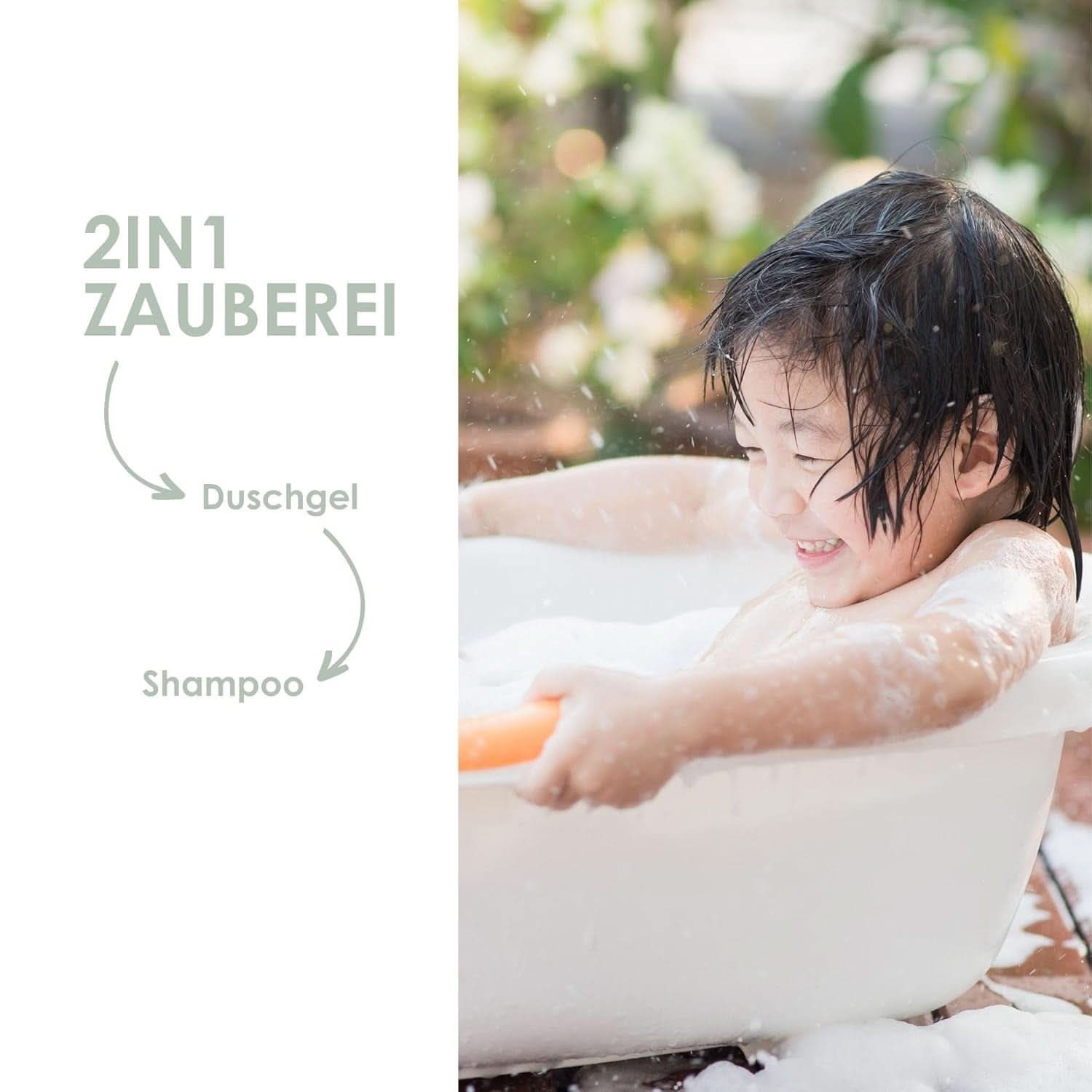 Jean & Len 2 en 1, Gel douche et shampoing pour enfants sensibles, 200 ml Douche et bain Naty Shop