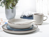 CreaTable, 21016, série moderne Scandic bleu-gris, service de table 16 pièces, service combiné en porcelaine, passe au lave-vaisselle et au micro-ondes, fabrication de qualité