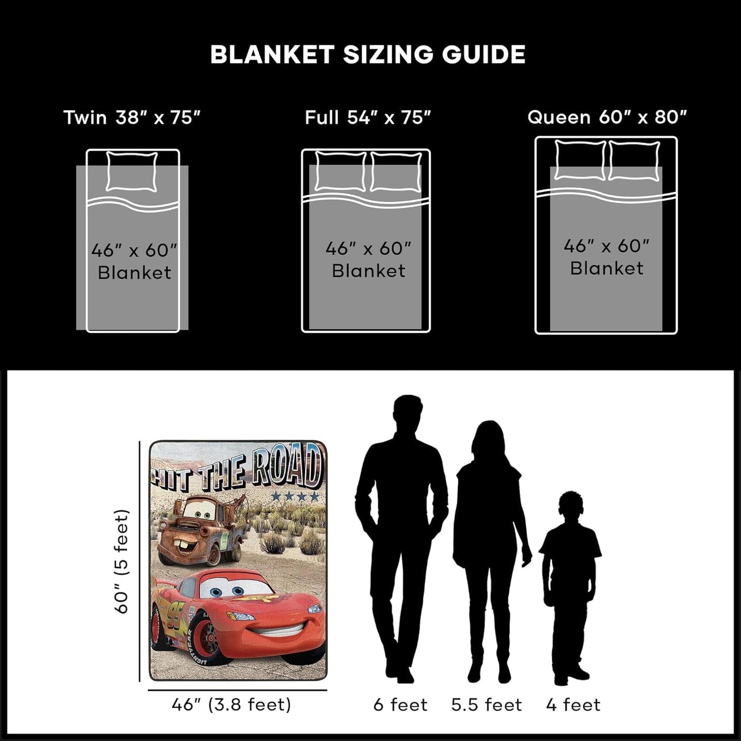 Lag3 Couverture Cars Micro Raschel, en polyester, dans la rue, 46 x 60 cm, lits et couvertures du nord-ouest
