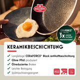 Poêle Ledro, 24 cm, aluminium, compatible induction, revêtement céramique antiadhésif, Thermopoint, Made in Italy, beige Casseroles et poêles Naty Shop