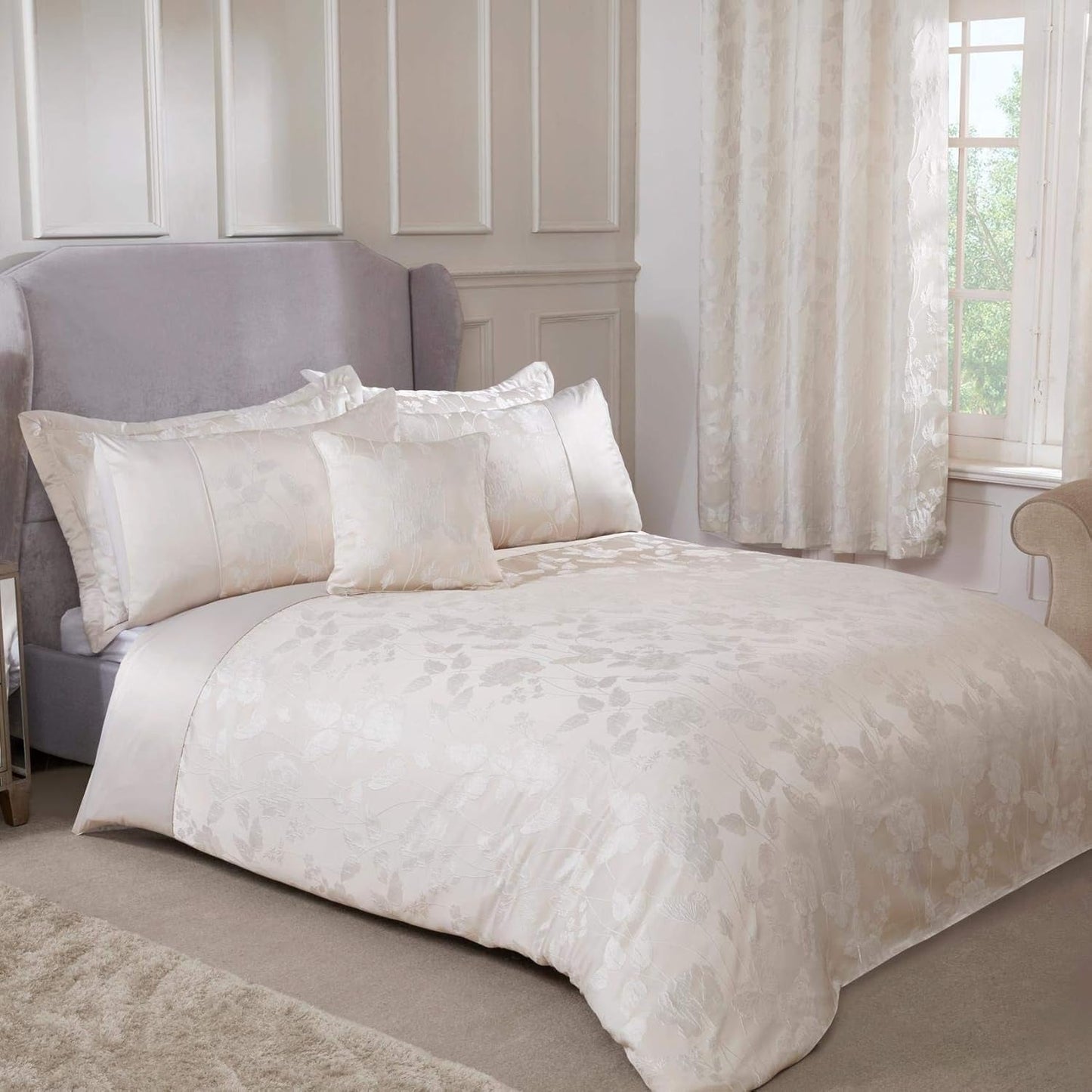 Couette Emma Barclay Butterfly Meadow pour lit king size, 100% polyester, couleur crème Courtespointes et couettes Naty Shop